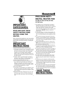 Bruksanvisning Honeywell HZ-7021W Värmefläkt