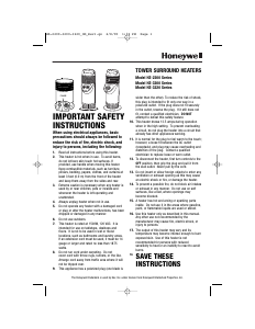 Bruksanvisning Honeywell HZ-2206 Värmefläkt