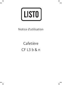 Mode d’emploi Listo CF L3 n Cafetière