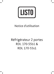 Mode d’emploi Listo RDL 170-55b1 Réfrigérateur combiné