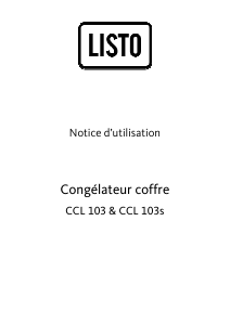 Mode d’emploi Listo CCL 103s Congélateur