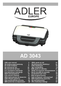 Manual Adler AD 3043 Grelhador de contacto