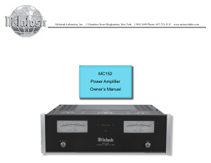 Bruksanvisning McIntosh MC-152 Förstärkare