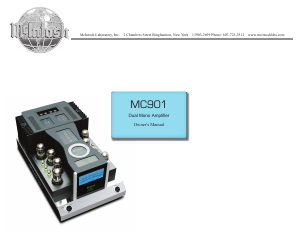 Bruksanvisning McIntosh MC-901 Förstärkare