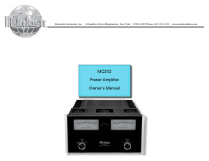 Manual McIntosh MC-312 Amplifier