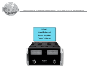 Bruksanvisning McIntosh MC-462 Förstärkare