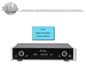 Manual McIntosh D150 Pre-amplifier