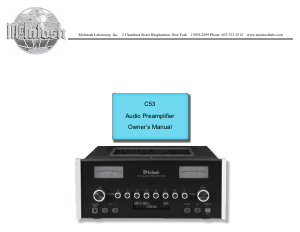 Manual McIntosh C53 Pre-amplifier