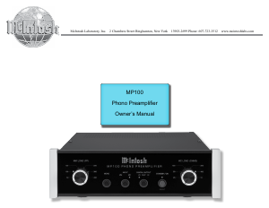 Manual McIntosh MP100 Pre-amplifier