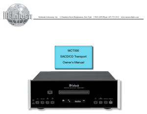 Bruksanvisning McIntosh MCT500 CD-spelare
