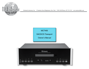 Manual McIntosh MCT450 CD Player