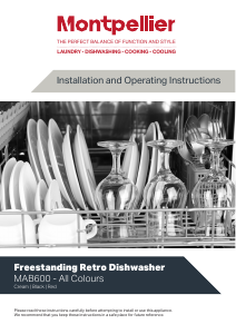 Manual Montpellier MAB600K Dishwasher