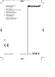 Manual de uso Einhell RT-TS 1725 U Sierra de mesa