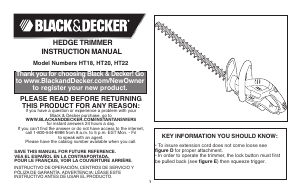Mode d’emploi Black and Decker HT20 Taille-haies