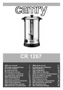 Manual Camry CR 1267 Bebedouro de Água