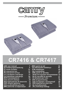 Manual Camry CR 7416 Cobertor eléctrico