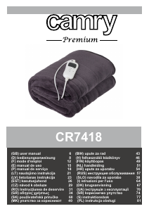 Handleiding Camry CR 7418 Elektrische deken