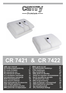 Manual Camry CR 7422 Cobertor eléctrico