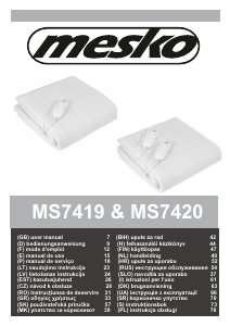 Manual de uso Mesko MS 7420 Manta eléctrica
