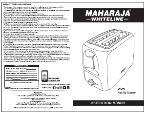 Manual Maharaja Whiteline Viva Toaster