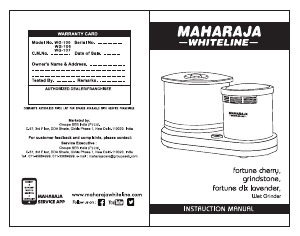 Bruksanvisning Maharaja Whiteline Fortune DLX Lavender Köksmaskin