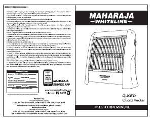 Bruksanvisning Maharaja Whiteline Quato Värmefläkt