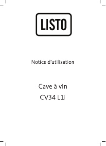 Mode d’emploi Listo CV34 L1i Cave à vin