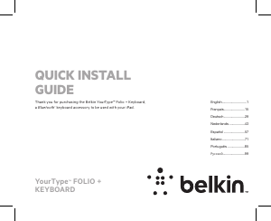 Manual de uso Belkin YourType Folio Teclado