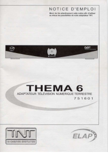 Mode d’emploi ELAP 751601 Thema 6 Récepteur numérique
