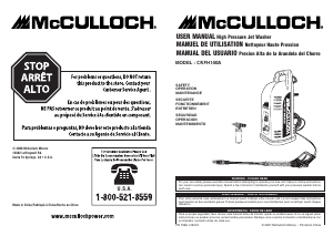 Mode d’emploi McCulloch CRFH140A Nettoyeur haute pression
