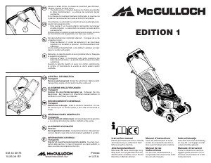 Mode d’emploi McCulloch Edition 1 Tondeuse à gazon
