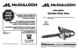 Manual de uso McCulloch MCC1840B Sierra de cadena