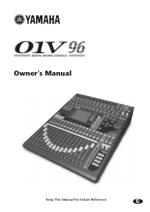 Manual Yamaha 01V 96 Mixing Console