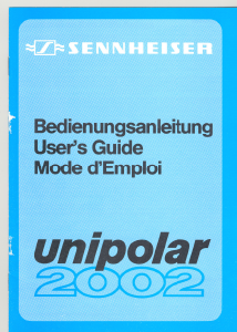 Bedienungsanleitung Sennheiser Unipolar 2002 Kopfhörer