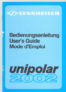Bruksanvisning Sennheiser Unipolar 2002 Hörlurar