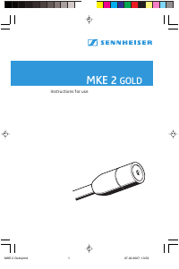 Mode d’emploi Sennheiser MKE 2 Gold Microphone