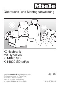 Bedienungsanleitung Miele K 14820 SD Kühlschrank