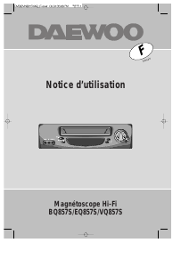 Mode d’emploi Daewoo VQ857S Magnétoscope