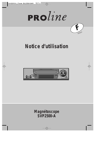 Mode d’emploi Proline SVP2500-A Magnétoscope
