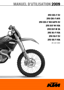 Mode d’emploi KTM 250 XCF-W USA (2009) Moto