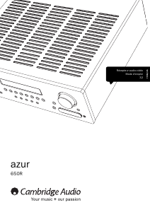 Mode d’emploi Cambridge Azur 650R Récepteur