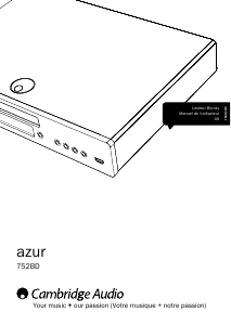 Mode d’emploi Cambridge Azur 752BD Lecteur de blu-ray