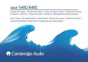 Brugsanvisning Cambridge Azur 540C CD afspiller