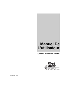 Mode d’emploi First Alert FA147C Système d’alarme