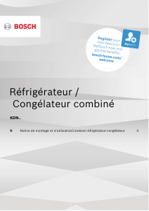 Mode d’emploi Bosch KDN55NLFA Réfrigérateur combiné