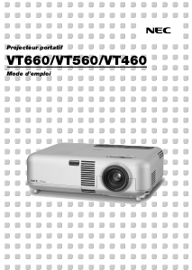Mode d’emploi NEC VT460 Projecteur