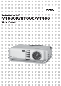 Mode d’emploi NEC VT465 Projecteur