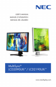 Manual NEC MultiSync LCD2190UXi LCD Monitor