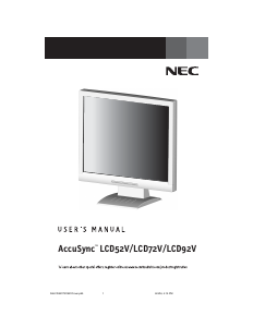 Bruksanvisning NEC AccuSync LCD52V LCD skärm