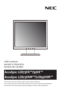 Handleiding NEC AccuSync LCD73VXM LCD monitor